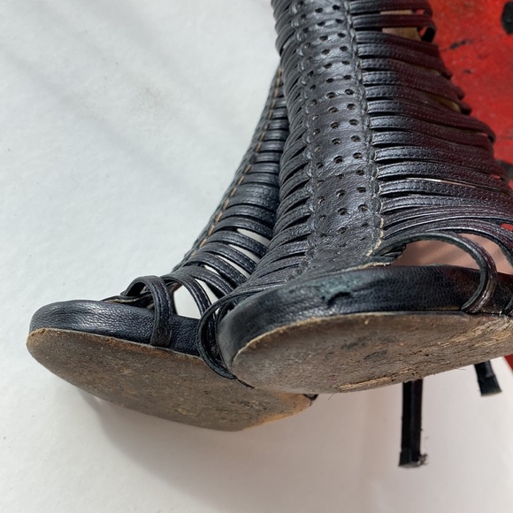 Made in Italy Tabitha Simmons Skyhigh Gladiator cage stiletto heels - 37 1/2 - Picture 16 of 17